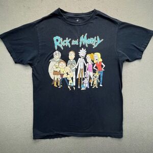 Rick and Morty Cartoon Network Graphic T Shirt Adult Swim Mens Medium Black